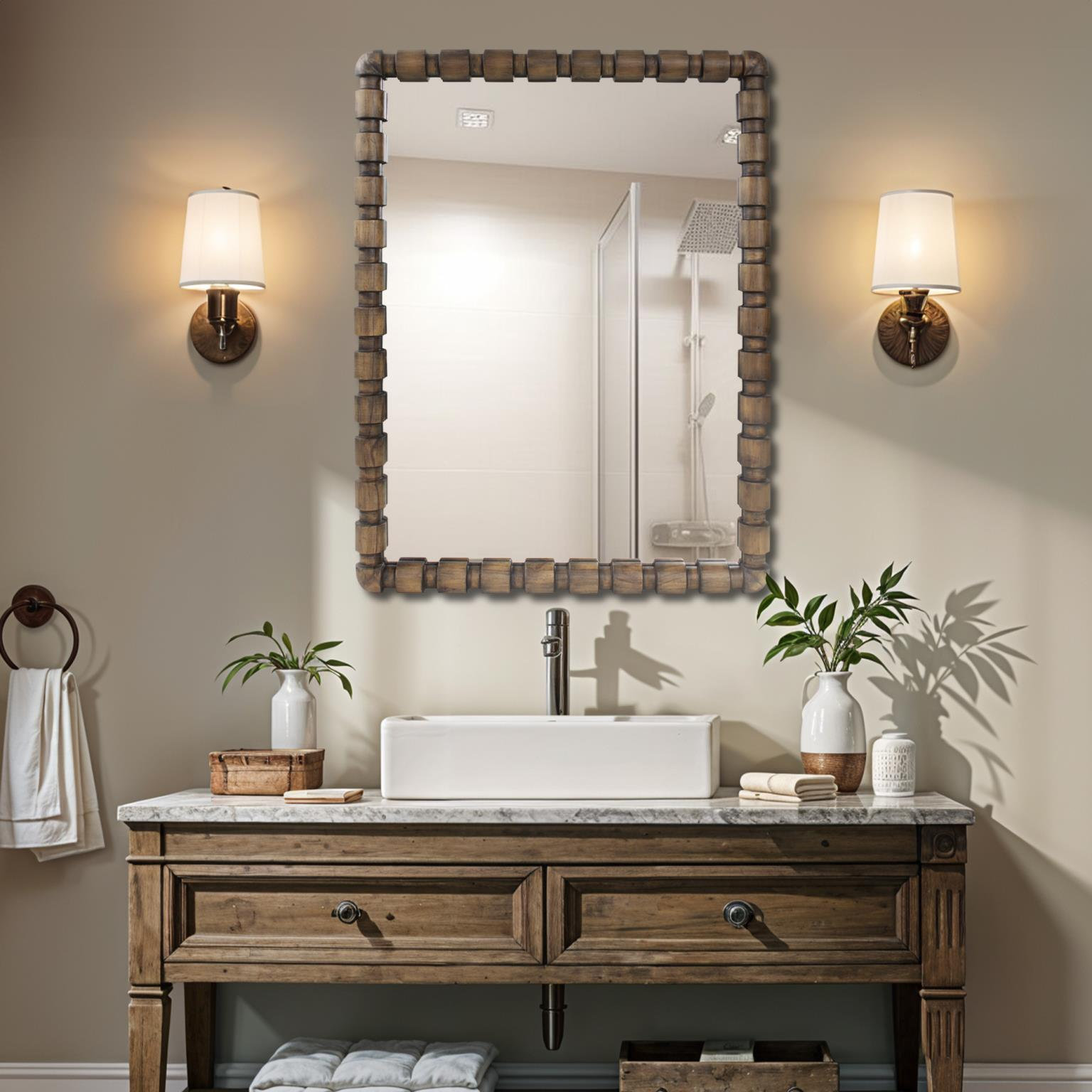 Pine Vanity Mirror, 48" x 36"
