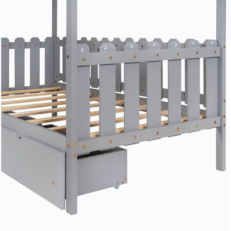 Lit plateforme 70,13 po Osnabrock, gris