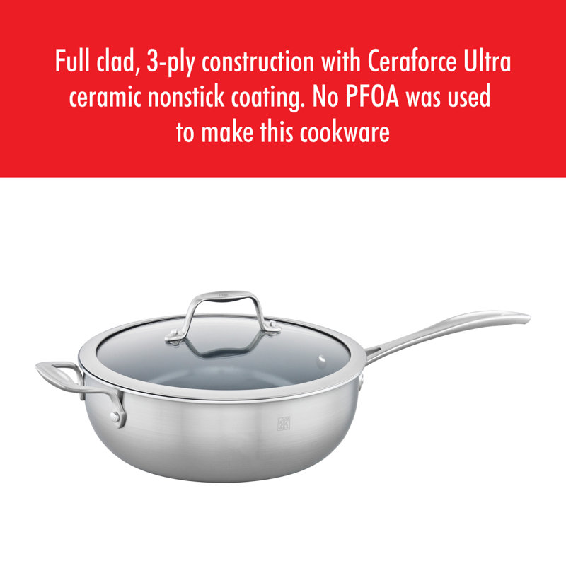 Zwilling JA Henckels Spirit 4.6 Qt Non-Stick Specialty Saute Pan with Lid