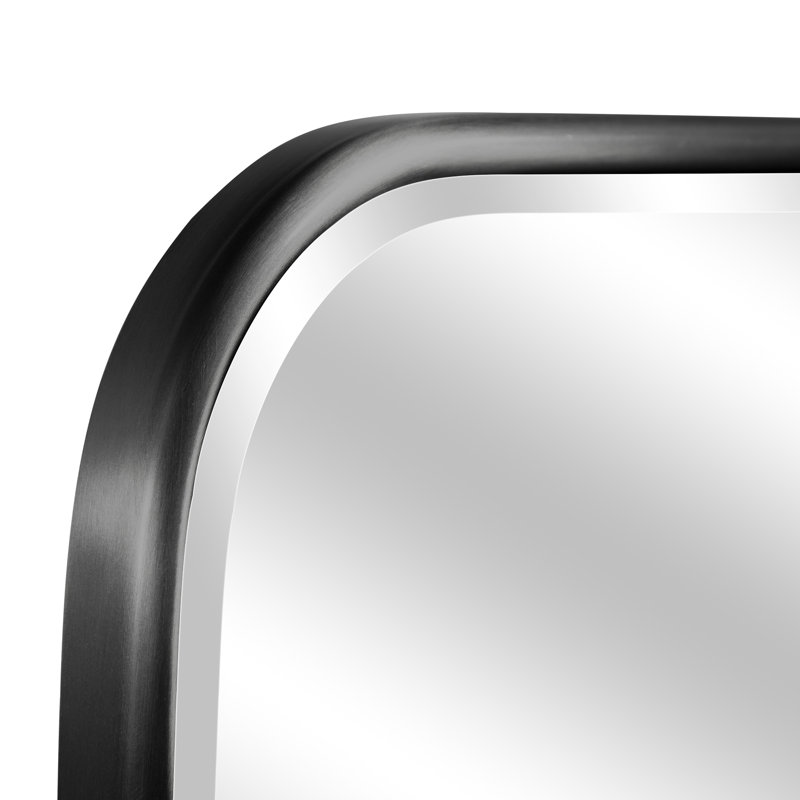 Bereket Metal Flat Wall Mirror, 36'' x 24'', Black