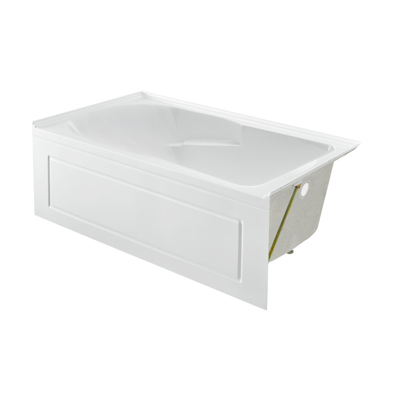 Concorde 60" X 30" Left-Hand Drain Alcove Bathtub With Apron And Armrest, Right