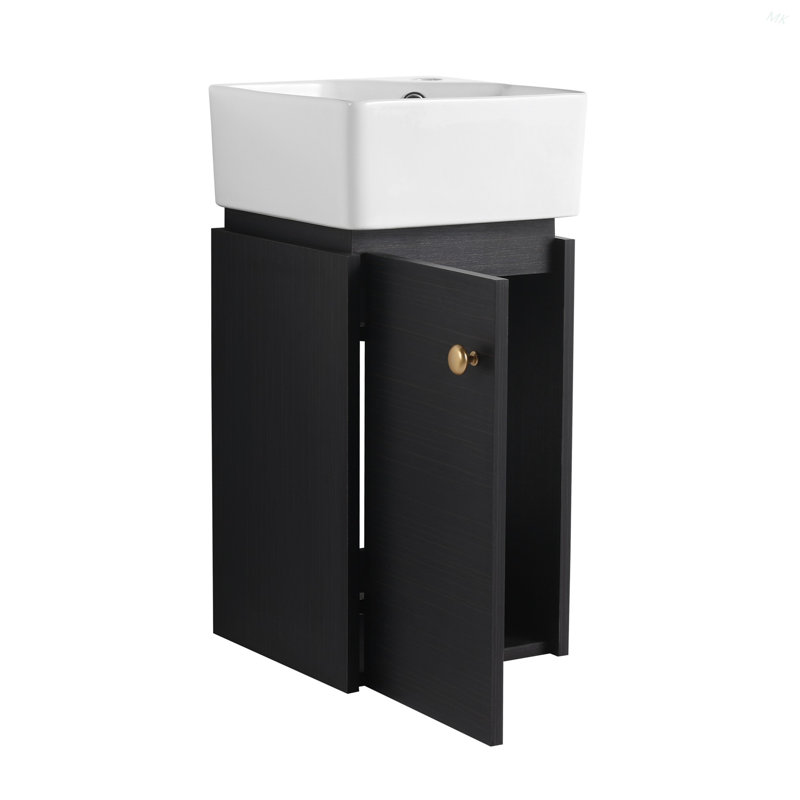 Bathroom Vanity With Sink 12 Inch For Small Bathroom, Bathroom Vanity With Soft Close Door,Small Bathroom Vanity With Sink