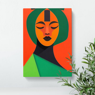 XC1022-388X Abstract Portrait Of A Woman No.1 - Wrapped Canvas Print