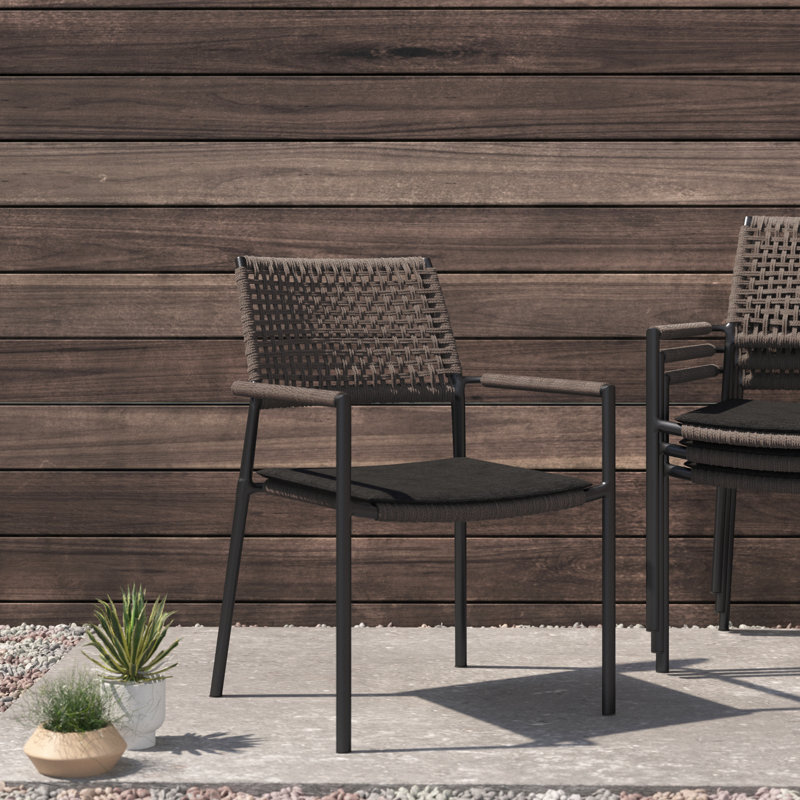 Chaise de patio empilable avec coussin Trennen