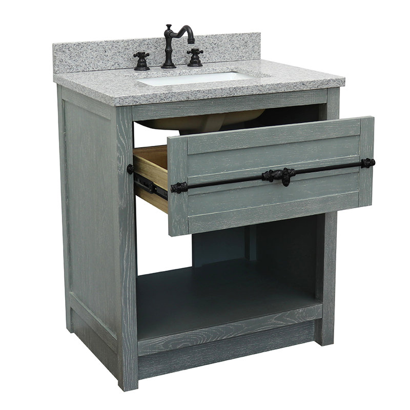 Ensemble de meuble-lavabo pour salle de bain simple 31 po Zimmer, Granite, Gris sauge