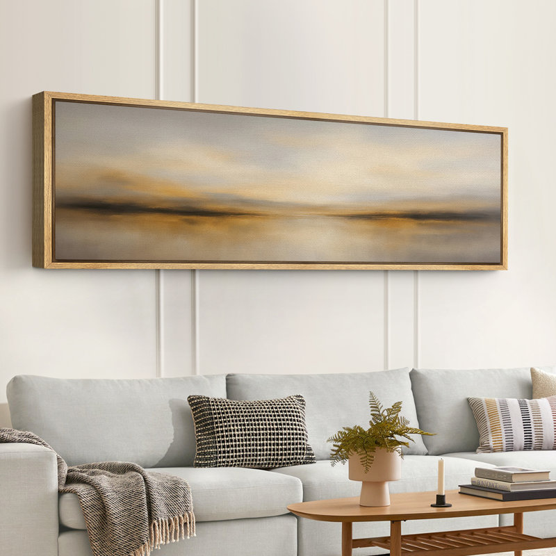 Grande impression sur toile encadrée, impression de paysage abstrait pour la décoration intérieure moderne, H 20 po x l 60 po