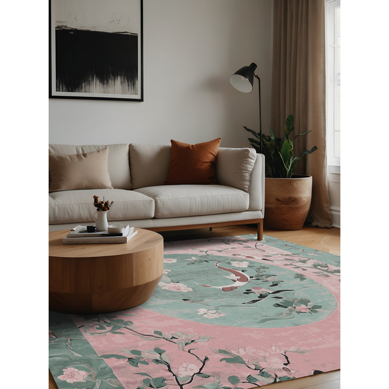 Machine Washable Gray Area Rug, Square 6'