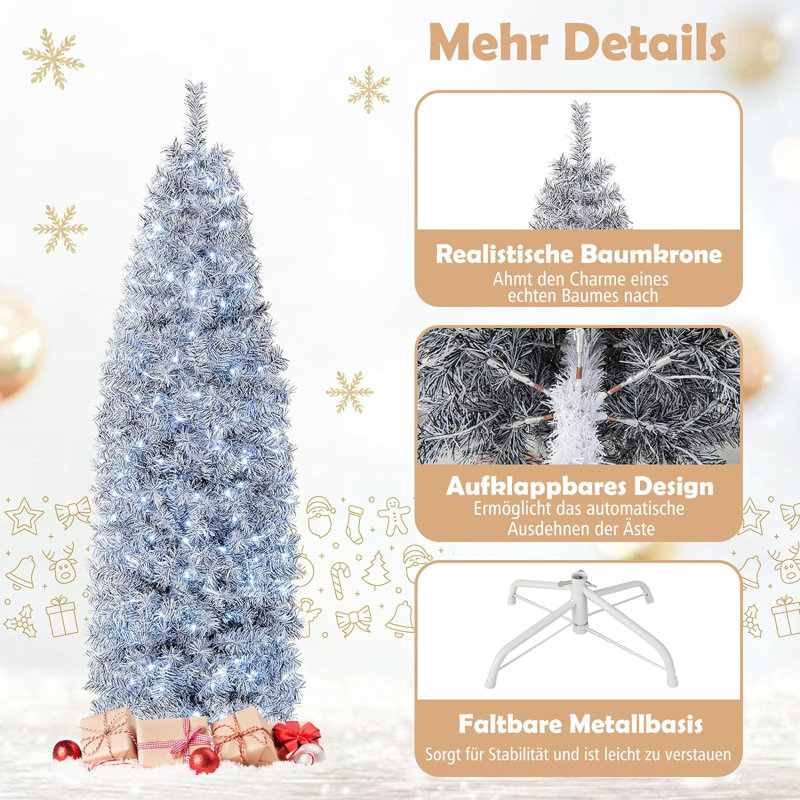 Lighted Artificial Pine Christmas Tree