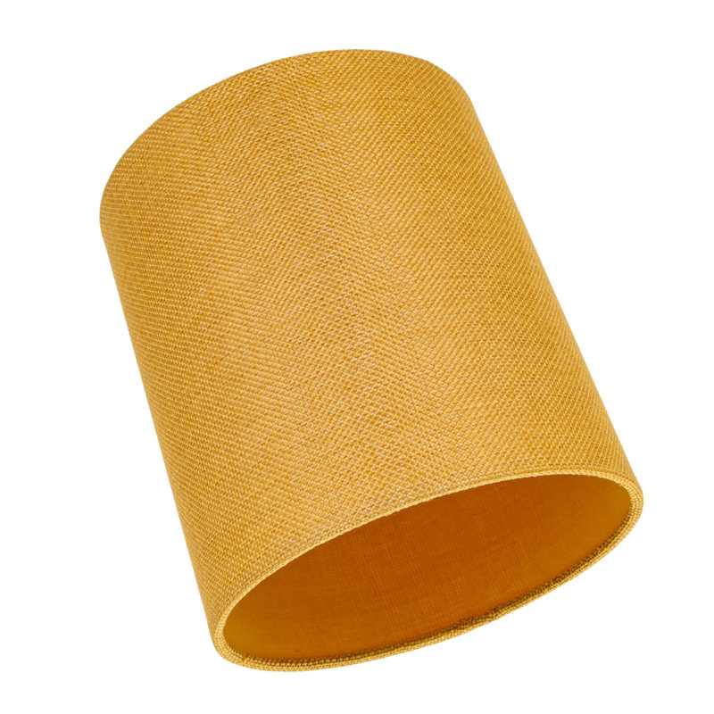 Ibiza 18cm H Linen Drum ( Screw On ), Ochre, 18cm H x 16.2cm W x 16.2cm D