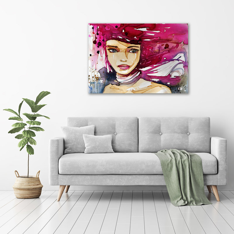 Abstraction Of A Woman - Wrapped Canvas Print