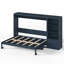 Lit escamotable avec bureau et tiroirs de rangement, cadre de lit mural pliable avec étagères et éclairage DEL pour petite chambre, format Queen, bleu-1839765743