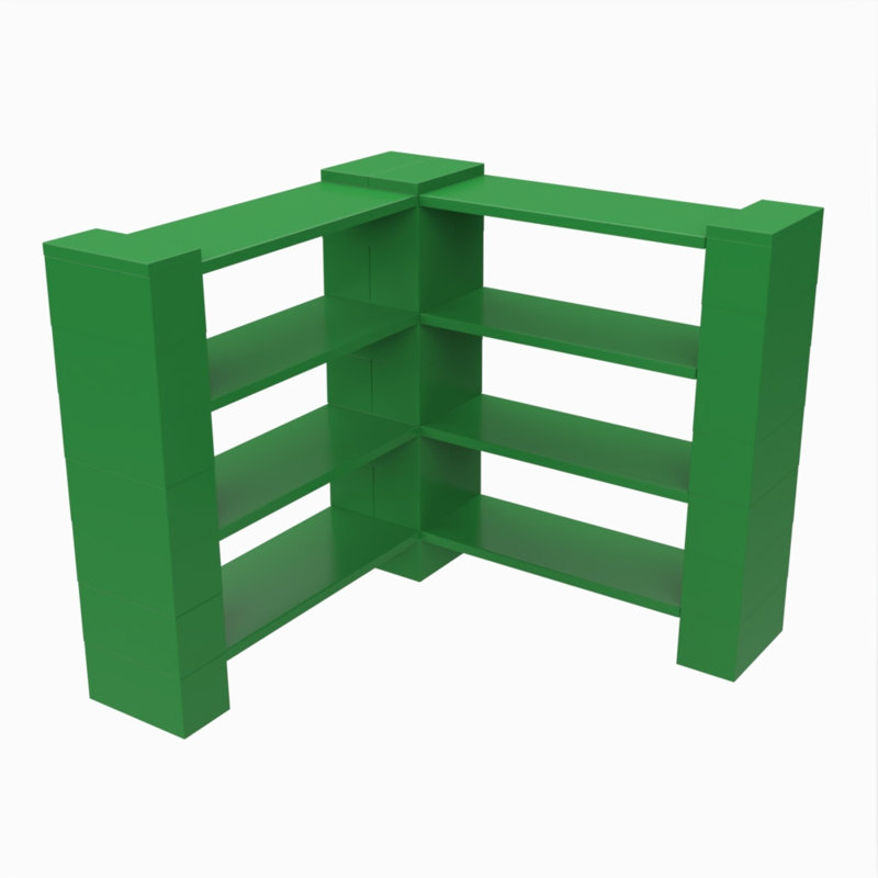 4 Level Corner Shelving, Green