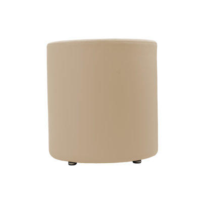 18 inch Round Everyday Two-Texture Microfiber + Vinyl Ottoman, 19 inch Height