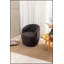 Fauteuil demi-tonneau pivotant avec anneau en métal thermolaqué noir-12016887