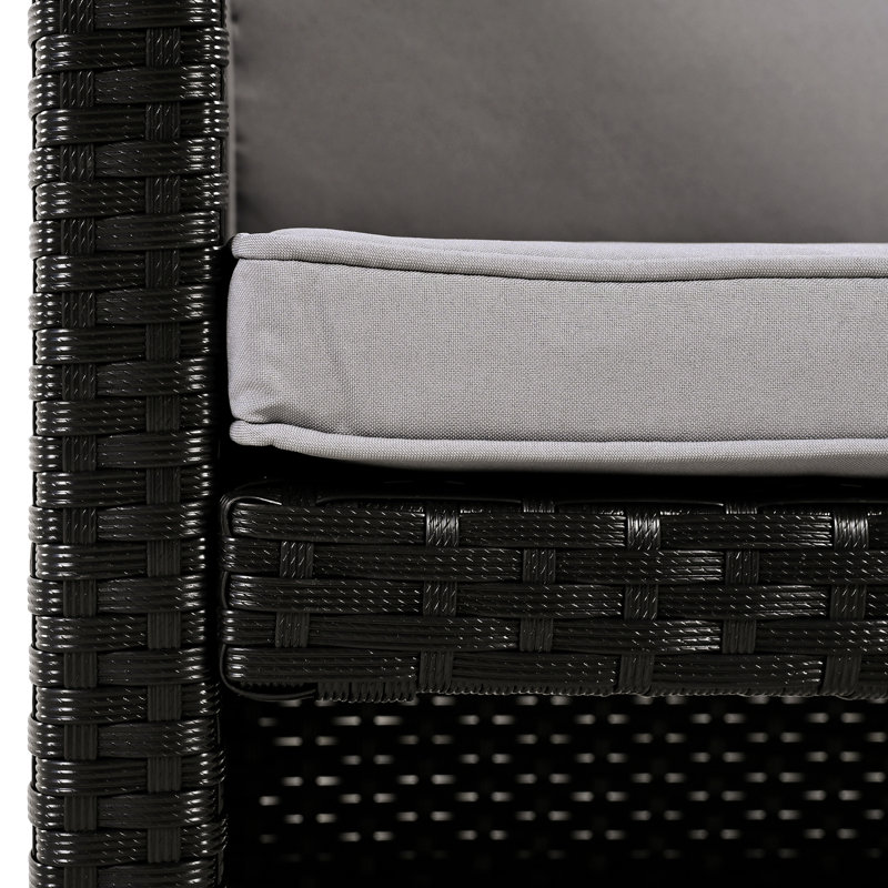 Spa portatif avec mini-salon, sièges en bois et rangements pratiques, sectionnel gris pour l'extérieur avec rangement -