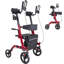 Déambulateur roulant avec siège pour personnes âgées, déambulateur pliable, aide à la mobilité légère en aluminium avec roues en PVC, poignée réglable, sac de rangement, porte-gobelet / porte-canne - peut supporter 300 lb-130933956