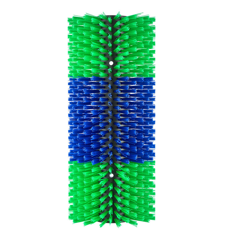 Livestock Scratching Brush, 1PC Goat Scratcher Brush Post with 4 Screws, 16.9" x 7.5" Cow Scratcher for Back Itch Relief, Massage Grooming Scratch Tool for Horse Cattle Sheep Pig, Green & Blue