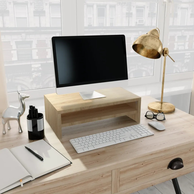 Goddard Wood Monitor Stand, Brown
