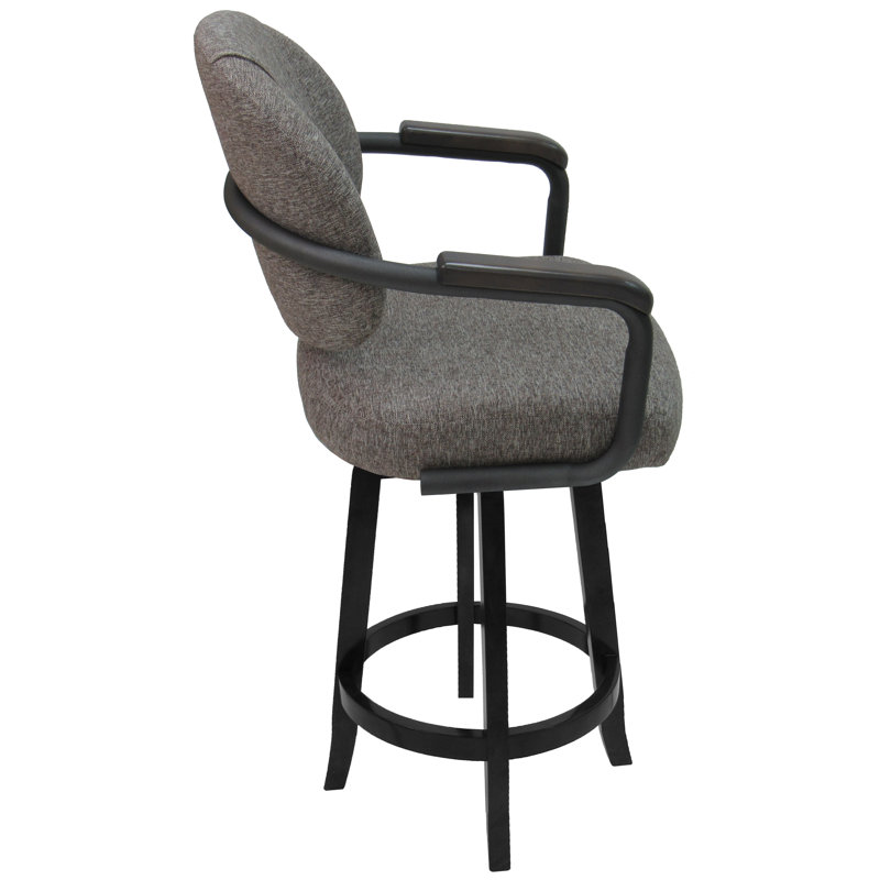 Comptoir pivotant, bar et très grand tabouret Koya, Gris, Gris mojave, Tabouret de comptoir (siège d'une hauteur de 26 p