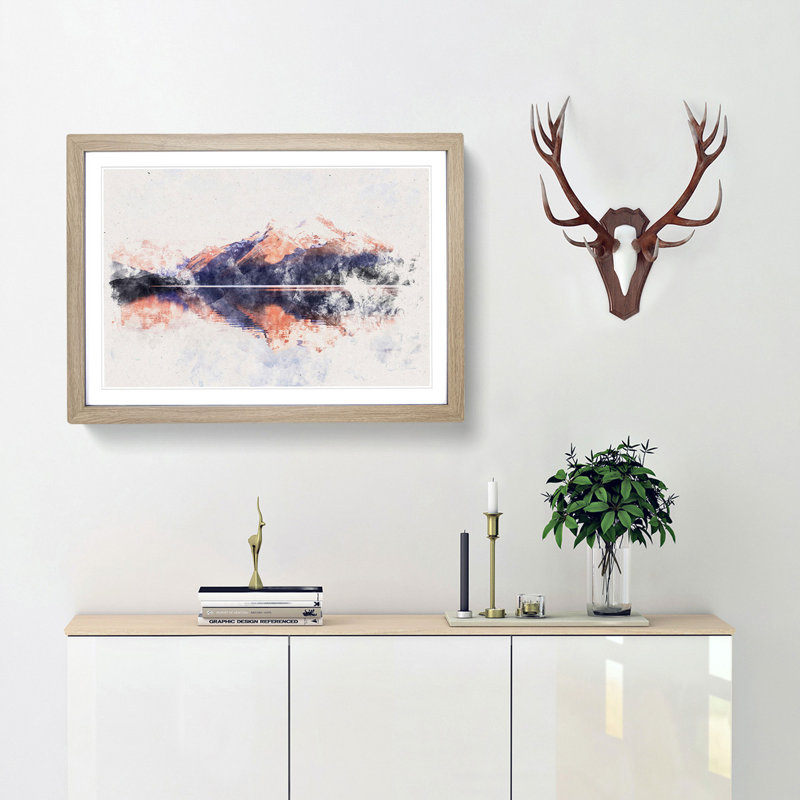 Mountain Sunshine in Canada - Framed Print, Oak Framed, 33cm H x 45cm W x 2cm D