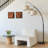 Trilage 84 in. Mid-Century Modern 3-Light Adjustable LED Floor Lamp with 3 Fabric Drum Shades-26907501