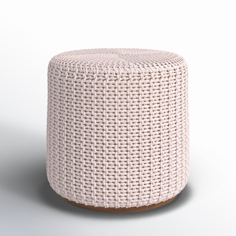 Repose-pieds rembourré en coton Tweedy, 100 % coton ivoire