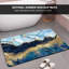 Tapis de salle de bain en terre de diatomées, bleu, blanc, noir et marbre doré antidérapant à séchage rapide pour tapis de porte de cuisine, écologique, facile à nettoyer 15,75 po x 23,62 po-801609735