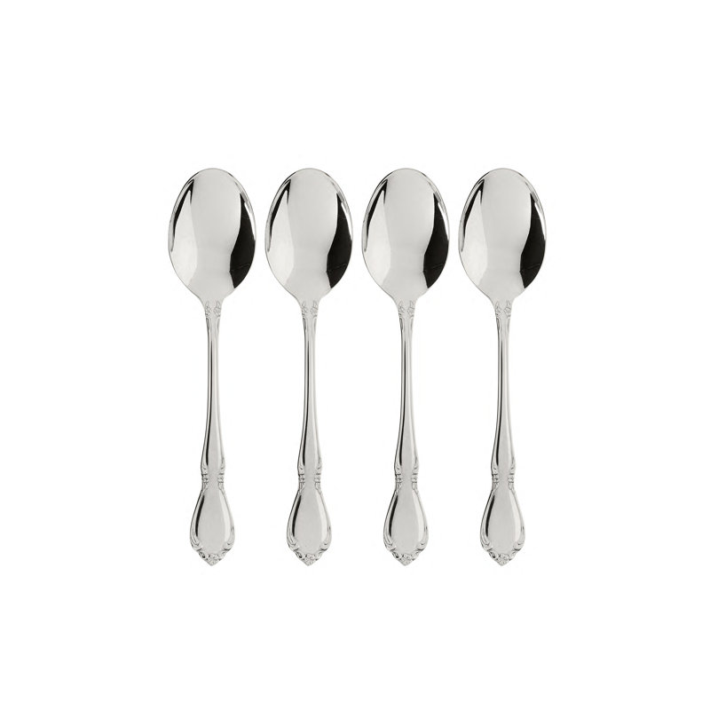 Oneida Chateau Fine Flatware Dinner Spoon Service For 4, Dishwasher Safe, Silver