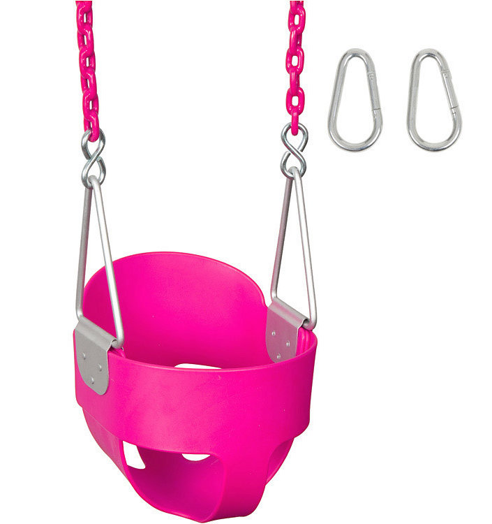 Highback Full Bucket with 8.5 coated chain Pink Swing Set Stuff