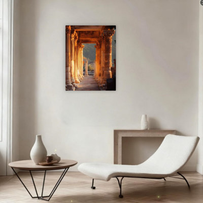 Ancient Temple Unframed Canvas Wall Art  24" X 36"