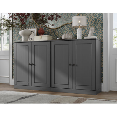 Bieito 100% Solid Wood Sideboard Buffet Cabinet with Doors, Dining Room Storage Credenza Cabinet, 64" W x 35.75" H