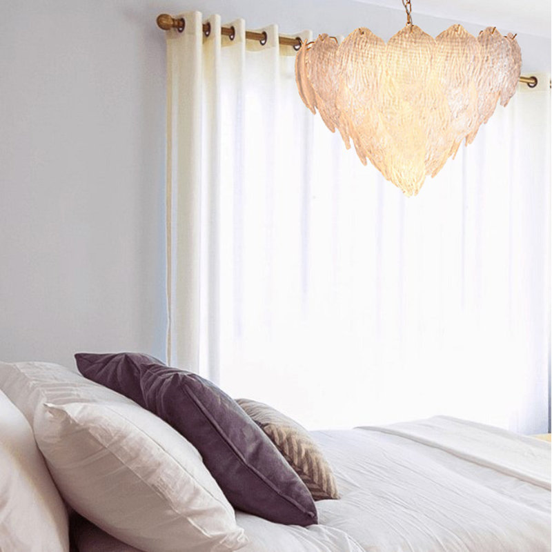 Clear Textured Glass Layered Small Chandelier