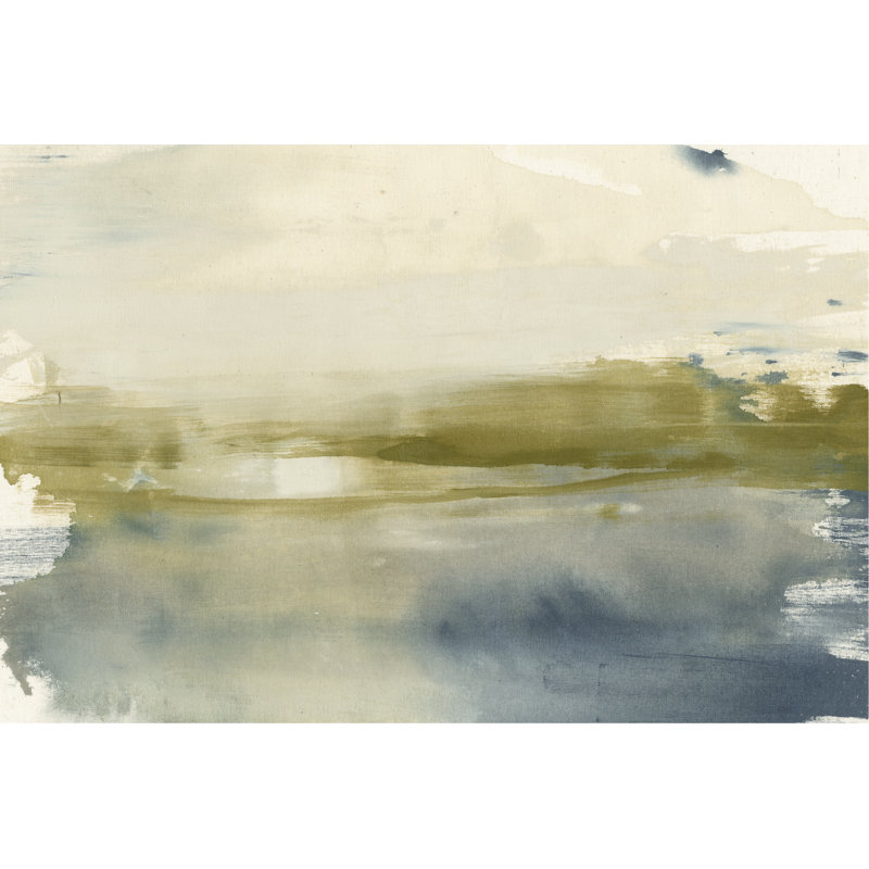 Olive On The Horizon II by Jennifer Goldberger - Painting on Canvas, 51cm H x 76cm W, Black Floater Framed
