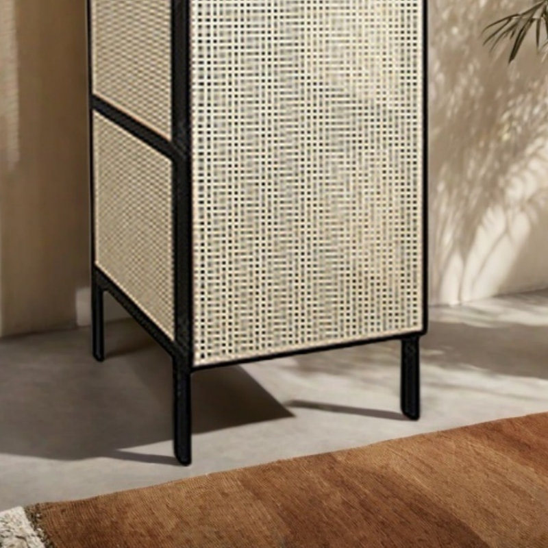 Armoire simple en rotin, Noir
