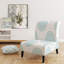 Fauteuil de chambre bleu à motif abstrait en velours