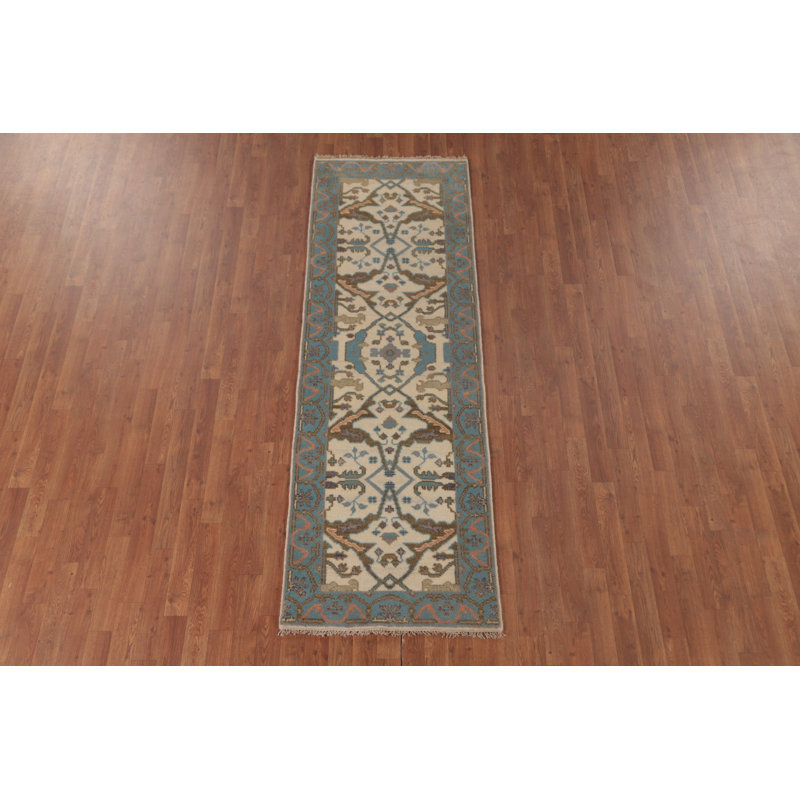 Tapis de couloir oriental en laine Earth Tone Oushak 3 x 8