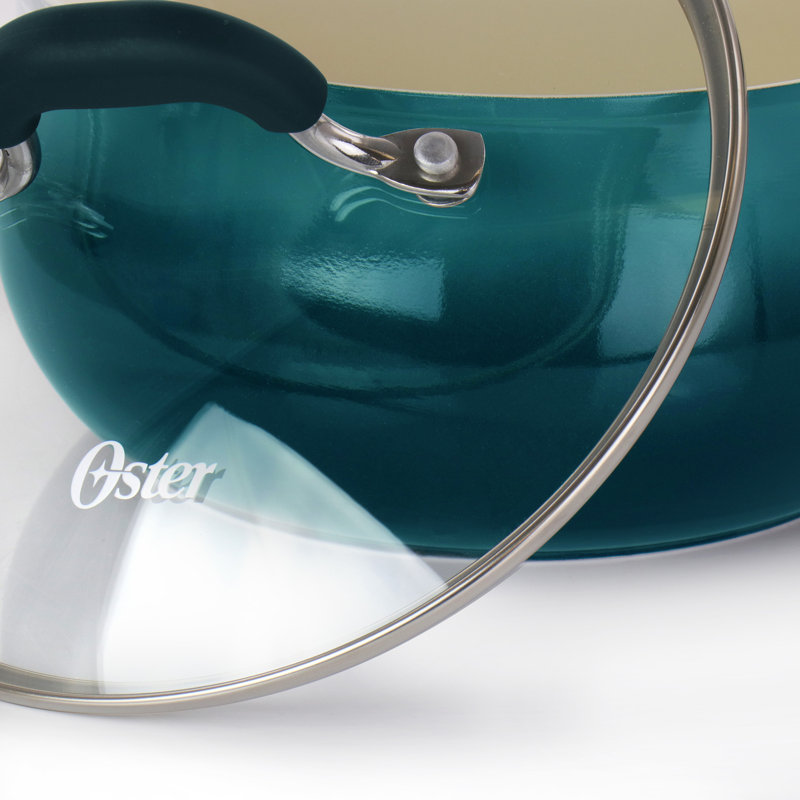 Casserole en aluminium antiadhésif 3,1 pintes avec couvercle Oster Corbett, Bleu