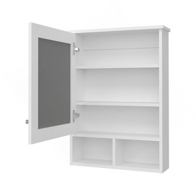 Armoire à pharmacie Poston avec porte et miroir inclus, blanc