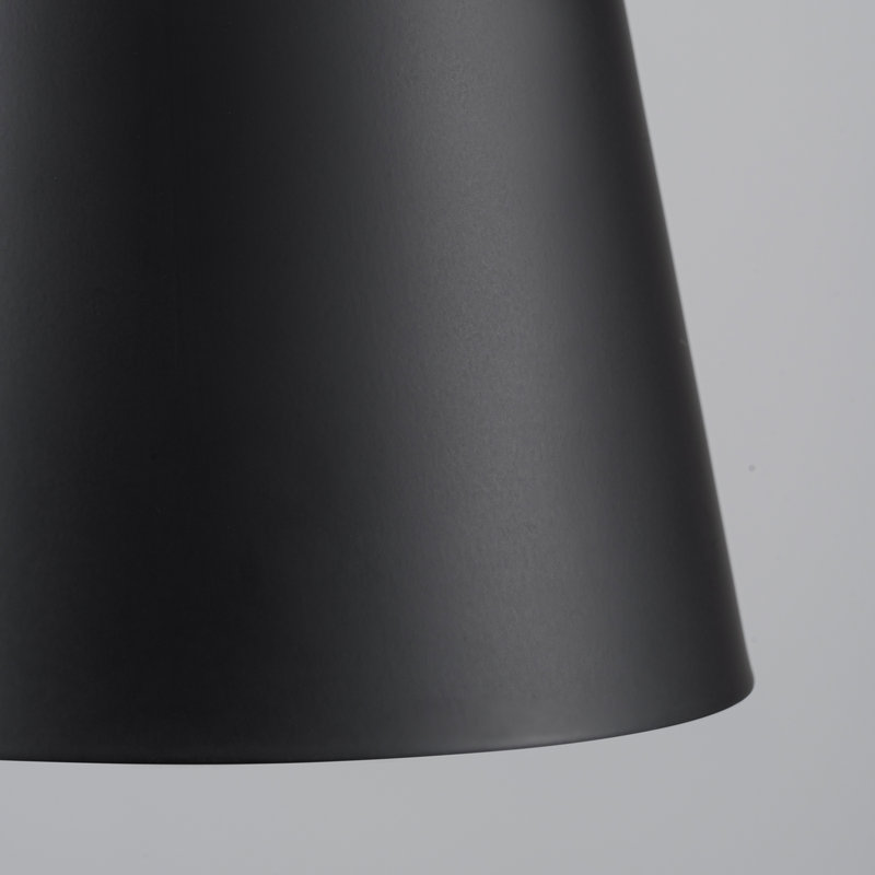 Luminaire suspendu conique 1 lumière Persei, Noir, noir, noir, noir