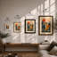 Tiger in Jungle Japandi - Framed Print-150734626-150734651