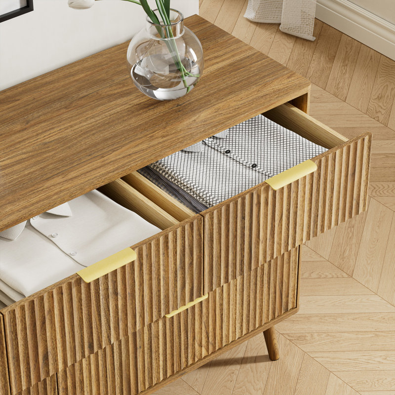 Ensemble de chambre à coucher, commode et tables de chevet 4 pièces, Noyer