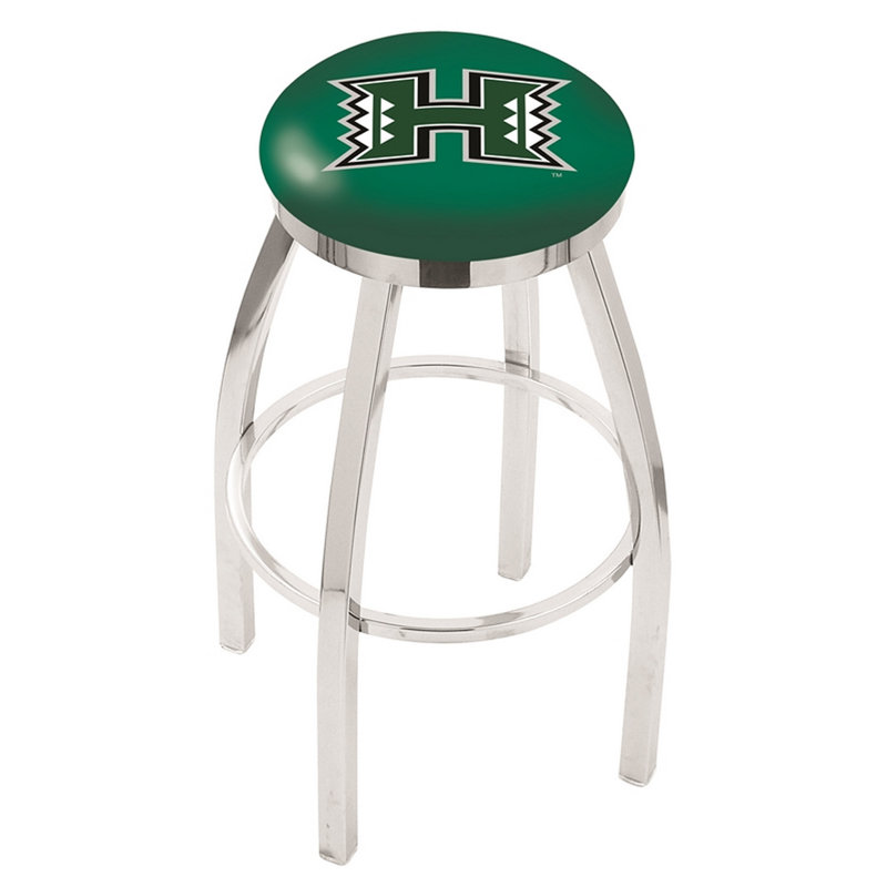 NCAA 36" Swivel Bar Stool, Hawaii, Chrome