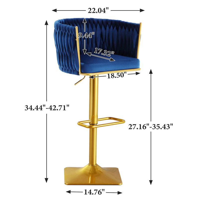 Tabouret de comptoir Ashbourne, Bleu marine