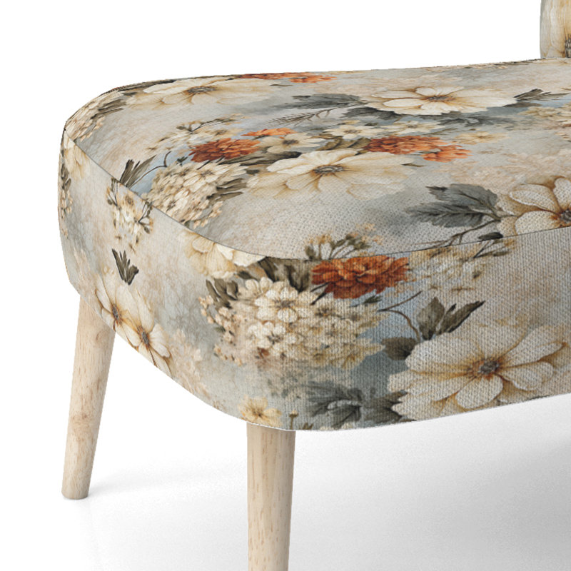 Chaise d'appoint rembourrée Cottage A, Motif victorien rustique en dentelle rustique