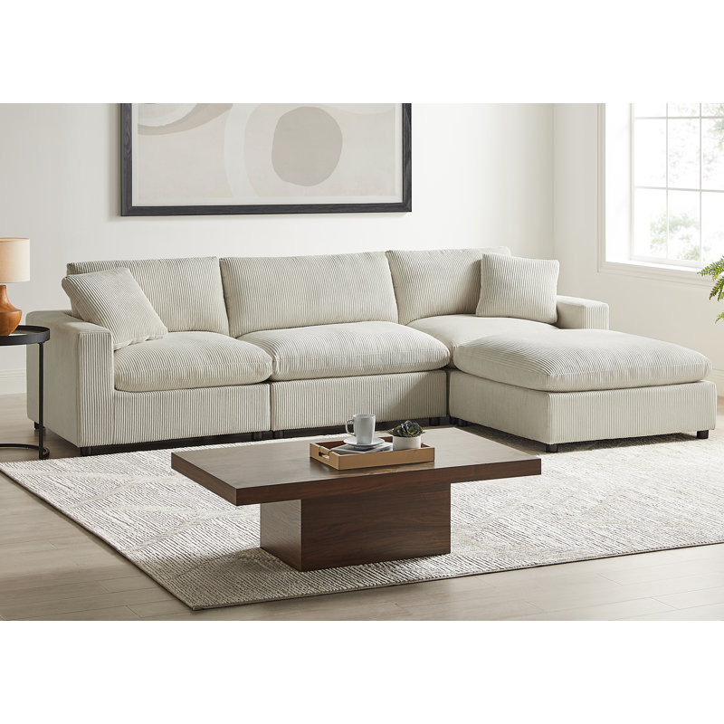 Vinessa Modular Sectional - 4-Piece XL Chofa, Beige Corduroy