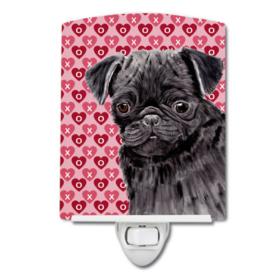 Éclairage pour nuit en céramique keeshond hearts love and valentines