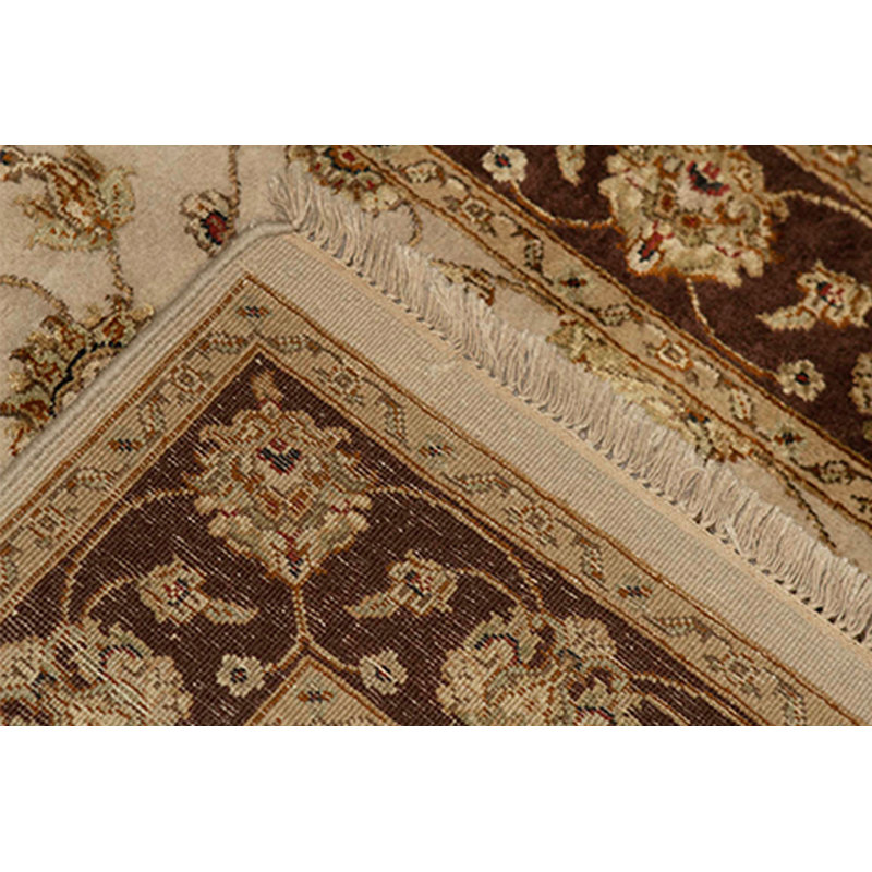 Tapis ivoire et brun noué à la main de haute qualité
