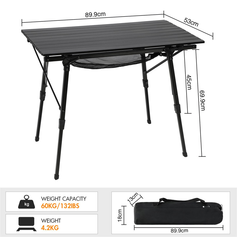89cm Adjustable Folding Table