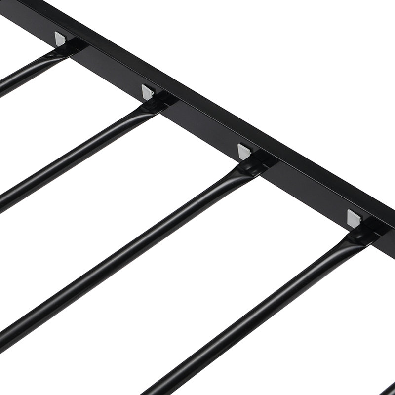 Lit simple, structure de lit en métal, noir, conception solide et stable, environnement de détente tranquille, étapes d'assemblage faciles, pas de sommier tapissier, structure d'une capacité de 300 lb, sommeil,