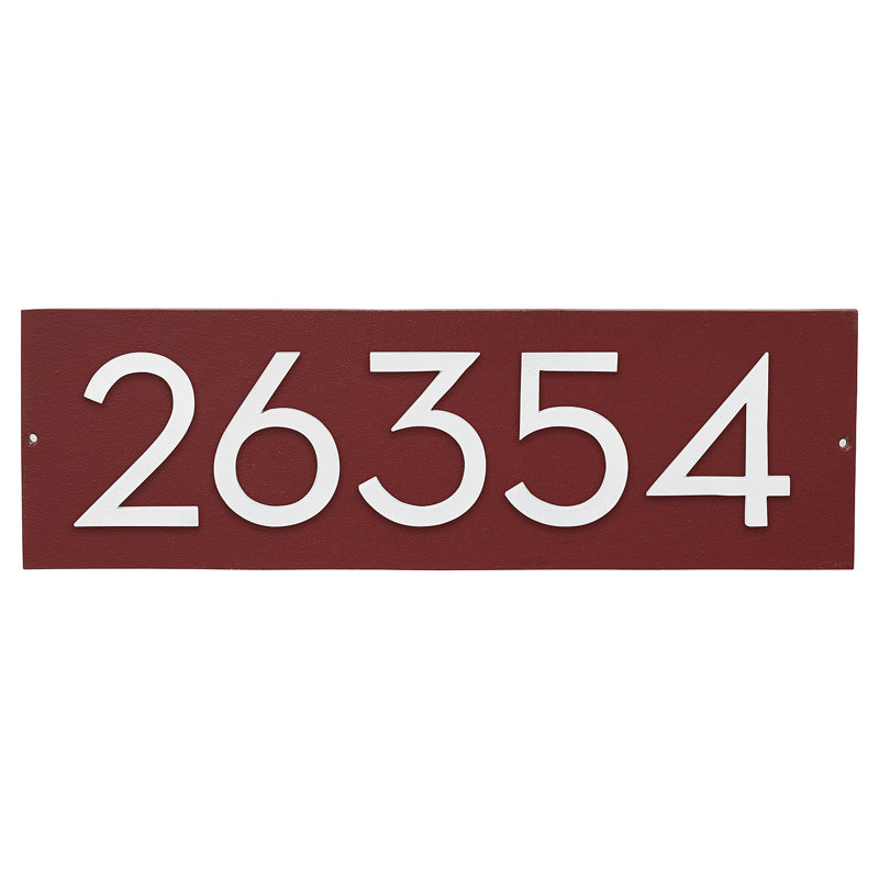 Rectangle Wall Plaque, Brick Red/White, Yes